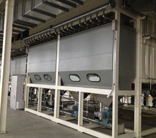 Automotive Paint Spray Booth with limestone dry scrubber